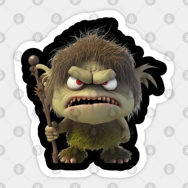 Grumpy Troll Sticker by Arondight Studios